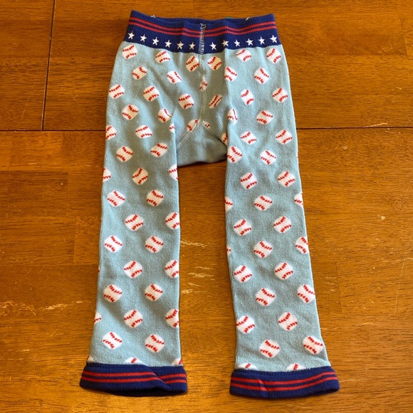 Huggalugs Kids Baby Size 6-12 Month Set of Two Knit Crawling Pants Dog Baseball - Picture 2 of 10